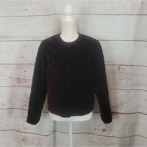 Eileen Fisher Quilted Velvet Jacket Size Small - Picture 1 of 5